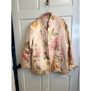 Women's Susan Graver Jacket XL Pink Floral